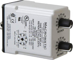 Macromatic - 8 Pin, Multiple Range DPDT Time Delay Relay - 10 Contact Amp, 120 VAC/VDC, Knob - Exact Tool & Supply