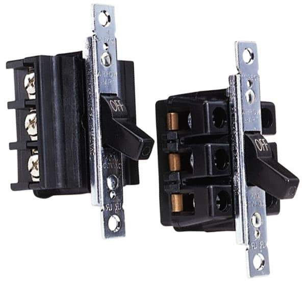 Cooper Wiring Devices - 2 Poles, 60 Amp, DPST, NEMA, Open Toggle Manual Motor Starter - 44.2mm Wide x 42.16mm Deep x 95.25mm High, 15 hp, CSA C22.2 No. 14, NEMA 1 & UL 508 - Exact Tool & Supply