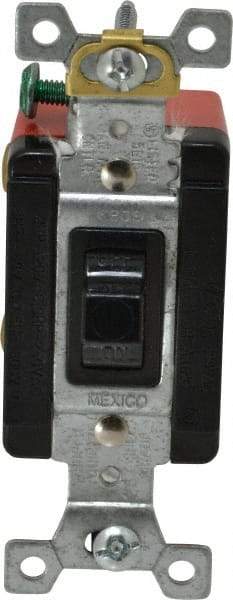 Cooper Wiring Devices - 2 Poles, 20 Amp, DPST, NEMA, Open Toggle Manual Motor Starter - 35.05mm Wide x 26.42mm Deep x 103.12mm High, 7-1/2 hp, CSA C22.2 No. 14, NEMA 1 & UL 508 - Exact Tool & Supply