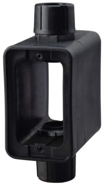 Cooper Wiring Devices - 1 Gang, Thermoplastic Rectangle Portable Outlet Box - 6-1/2" Overall Height x 4-1/4" Overall Width x 2-5/8" Overall Depth, Weather Resistant - Exact Tool & Supply