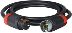 Cooper Wiring Devices - 50', 6/4 Gauge/Conductors, Black Industrial Extension Cord - 1 Receptacle, 50 Amps, 125/250 VAC, UL SOOW, NEMA 14-30R - Exact Tool & Supply