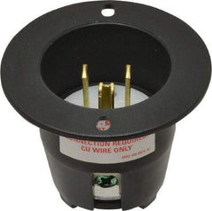 Cooper Wiring Devices - 125 VAC, 15 Amp, 5-20 NEMA, Straight, Self Grounding, Industrial Grade Connector - 2 Pole, 3 Wire, 1 Phase, Nylon, Black - Exact Tool & Supply