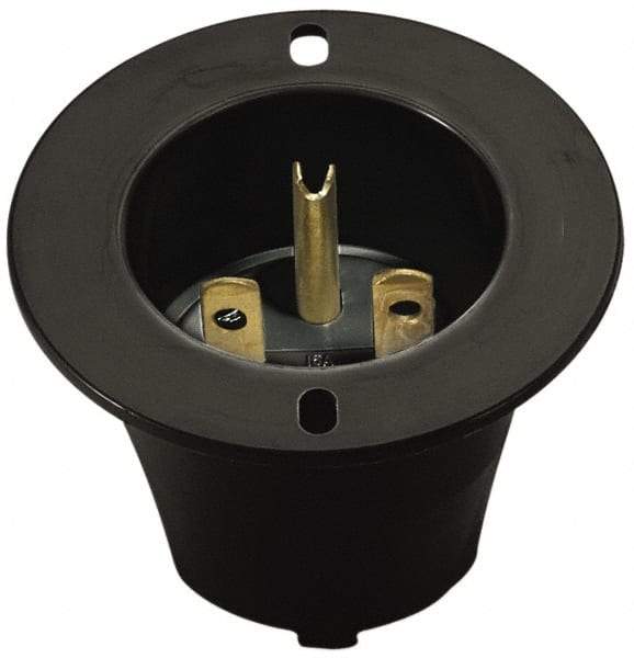 Cooper Wiring Devices - 125 VAC, 20 Amp, 5-20 NEMA, Straight, Self Grounding, Industrial Grade Connector - 2 Pole, 3 Wire, 1 Phase, Nylon, Black, White - Exact Tool & Supply