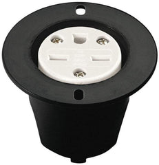 Cooper Wiring Devices - 125 VAC, 20 Amp, 5-20 NEMA, Straight, Self Grounding, Industrial Grade Connector - 2 Pole, 3 Wire, 1 Phase, Nylon, Black - Exact Tool & Supply
