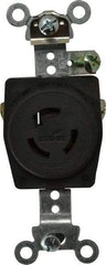Cooper Wiring Devices - 125 VAC, 15 Amp, L5-15R NEMA, Self Grounding Receptacle - 2 Poles, 3 Wire, Female End, Black - Exact Tool & Supply