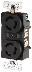 Cooper Wiring Devices - 250 VAC, 15 Amp, L6-15R NEMA, Receptacle - 2 Poles, 3 Wire, Female End, Black - Exact Tool & Supply