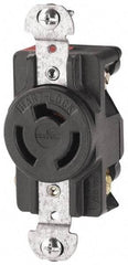 Cooper Wiring Devices - 125/250 VAC, 20 Amp, NonNEMA, Ungrounded Receptacle - 3 Poles, 3 Wire, Female End, Black - Exact Tool & Supply