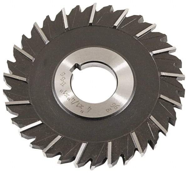Keo - 4" Blade Diam x 1/4" Blade Thickness, 1" Hole, 32 Teeth, High Speed Steel Side Chip Saw - Staggered Tooth, Arbor Connection, Right Hand Cut, Uncoated - Exact Tool & Supply