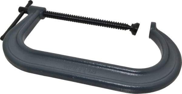 Wilton - Regular-Duty 10-1/8" Max Opening, 6" Throat Depth, Forged Steel Standard C-Clamp - 8,000 Lb Capacity, 2" Min Opening, Deep Throat - Exact Tool & Supply