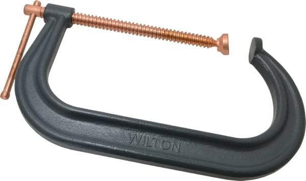 Wilton - Regular-Duty 10-1/8" Max Opening, 6" Throat Depth, Forged Steel Standard C-Clamp - 8,000 Lb Capacity, 2" Min Opening, Deep Throat - Exact Tool & Supply