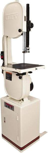 Jet - 13-1/2 Inch Throat Capacity, Variable Speed Pulley Vertical Bandsaw - 1500, 3000 SFPM, 1-1/4 HP, Single Phase - Exact Tool & Supply