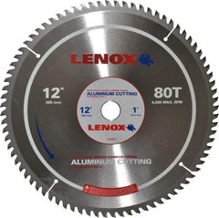 Lenox - 12" Diam, 1" Arbor Hole Diam, 80 Tooth Wet & Dry Cut Saw Blade - Titanium Carbide-Tipped, General Purpose Action, Standard Round Arbor - Exact Tool & Supply