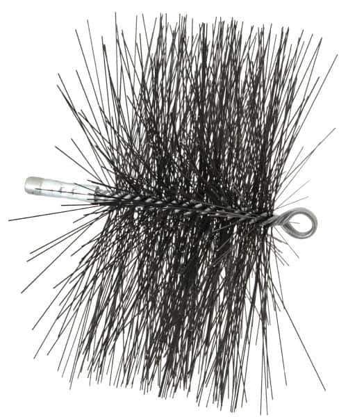 Schaefer Brush - 4-1/2" Brush Length, 10" Diam, Double Stem, Double Spiral Tube Brush - 7-1/2" Long, Tempered Steel Wire, 1/4" NPT Male Connection - Exact Tool & Supply