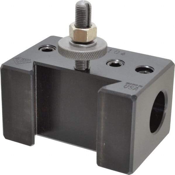 Aloris - Series CXA, #104 Boring Bar Tool Post Holder - 13 to 18" Lathe Swing, 2" OAH, 1" Centerline Height - Exact Tool & Supply