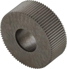 Made in USA - 1/2" Diam, 80° Tooth Angle, Standard (Shape), Form Type Cobalt Straight Knurl Wheel - 3/16" Face Width, 3/16" Hole, 160 Diametral Pitch, Bright Finish, Series EP - Exact Tool & Supply