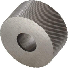 Made in USA - 3/4" Diam, 80° Tooth Angle, Standard (Shape), Form Type Cobalt Right-Hand Diagonal Knurl Wheel - 3/8" Face Width, 1/4" Hole, 160 Diametral Pitch, 30° Helix, Bright Finish, Series KP - Exact Tool & Supply