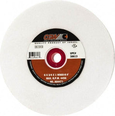 Camel Grinding Wheels - 60 Grit Aluminum Oxide Bench & Pedestal Grinding Wheel - 6" Diam x 1" Hole x 3/4" Thick, 4456 Max RPM, K Hardness, Medium Grade , Vitrified Bond - Exact Tool & Supply