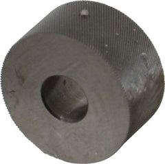Made in USA - 3/4" Diam, 80° Tooth Angle, Standard (Shape), Form Type Cobalt Left-Hand Diagonal Knurl Wheel - 3/8" Face Width, 1/4" Hole, 96 Diametral Pitch, 30° Helix, Bright Finish, Series KP - Exact Tool & Supply