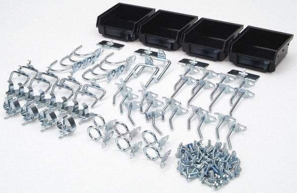 Triton - 64 Piece, Pegboard Hook Set - Zinc Alloy & Steel - Exact Tool & Supply