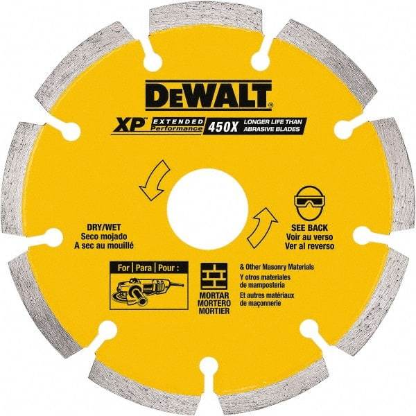 DeWALT - 5" Diam, 7/8" Arbor Hole Diam, Wet & Dry Cut Saw Blade - Diamond-Tipped, Standard Round Arbor - Exact Tool & Supply