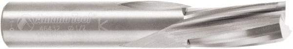Amana Tool - 1/2" Cutting Diam x 1" Length of Cut, 3 Flute, Downcut Spiral Router Bit - Uncoated, Right Hand Cut, Solid Carbide, 3" OAL x 1/2" Shank Diam, 20° Helix Angle - Exact Tool & Supply