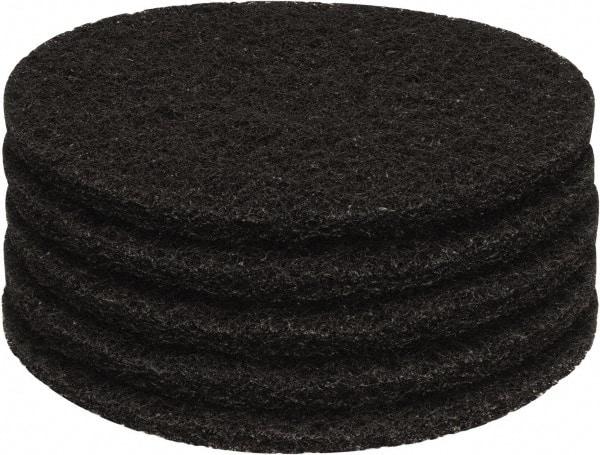 PRO-SOURCE - Stripping Pad - 13" Machine, Black Pad, Polyester - Exact Tool & Supply