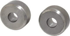 Made in USA - 1/4 Inch Face Width, 3/4 Inch Diameter, Cobalt Knurl Wheel Set - 1/4 Inch Hole Diameter, Beveled Face Knurl, Left and Right Hand Diagonal Pattern, Form - Exact Tool & Supply