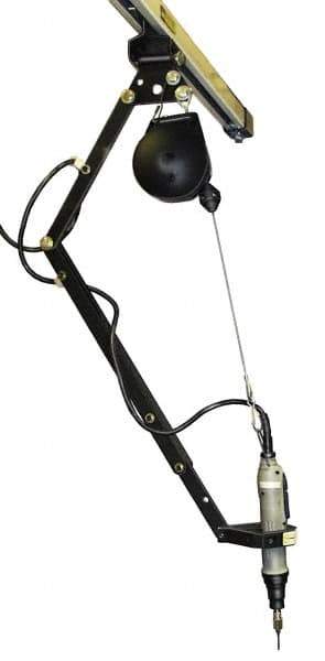 Qualtech - 0.7 to 1.4 kg Holding Capacity, 1.5 to 3 Lbs. Holding Capacity, Torque Arm - 18 to 25 (Telescoping Arm) and 9 (Fixed Arm) Inch Long, Rail Mount, Tool Balancer Included - Exact Tool & Supply