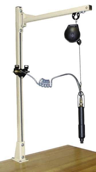Qualtech - 3 to 5 Lbs. Holding Capacity, Swing Jib Kit - 36 Inch Long, 1.52 m High, Column Mount, Tool Balancer Included - Exact Tool & Supply