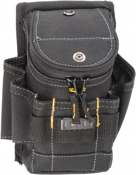 CLC - 6 Pocket General Purpose Holster - Polyester, Black, 6-1/4" Wide x 8-1/4" High - Exact Tool & Supply