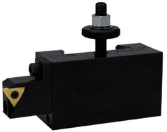 Dorian Tool - Series AXA, #881 Threading Tool Post Holder with External On-Edge Cartridge - 300mm & Under Lathe Swing, .88" OAH x 1-1/4" OAL, 7/8" Centerline Height - Exact Tool & Supply