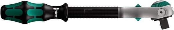 Wera - 1/2" Drive Round Head Ratchet - Satin Finish, 11" OAL, 72 Gear Teeth, Ergonomic with Speed Tube Handle, Locking Flex Head - Exact Tool & Supply