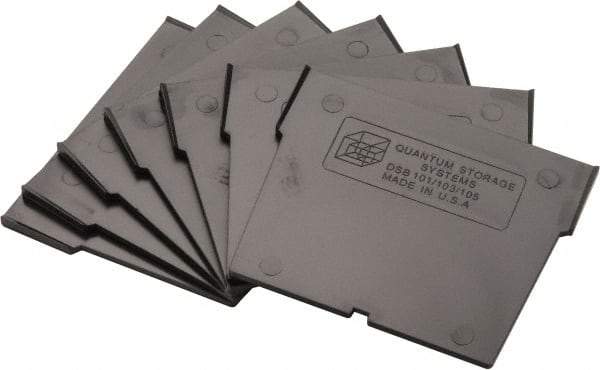 Quantum Storage - 4.1" Wide x 4" High, Black Bin Divider - Use with Quantum Storage Systems - Shelf Bin QSB101, 103, 105 - Exact Tool & Supply