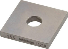 Mitutoyo - 0.135" Square Steel Gage Block - Accuracy Grade 0, Includes Certificate of Inspection - Exact Tool & Supply