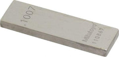 Mitutoyo - 0.1007" Rectangular Steel Gage Block - Accuracy Grade 0, Includes Certificate of Inspection - Exact Tool & Supply