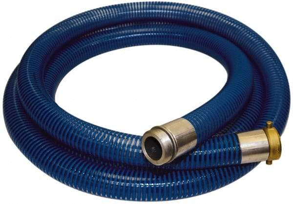 Alliance Hose & Rubber - -40 to 150°F, 2" Inside x 2.33" Outside Diam, PVC Liquid Suction & Discharge Hose - Transparent Blue, 20' Long, 29 Vacuum Rating, 80 psi Working Pressure - Exact Tool & Supply