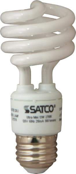 Value Collection - 13 Watt Fluorescent Residential/Office Medium Screw Lamp - 2,700°K Color Temp, 900 Lumens, T2, 12,000 hr Avg Life - Exact Tool & Supply