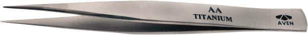 Aven - 4-3/4" OAL AA Precision Tweezers - Fine Point - Exact Tool & Supply
