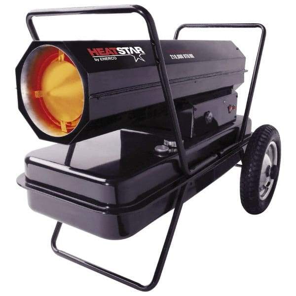Heatstar - 210,000 Max BTU Rating, Kerosene Forced Air Heater with Thermostat - 6,000 Sq Ft Max Heating Area, 14 Gal Capacity, Fuel with Kerosene & Fuel Oil - Exact Tool & Supply