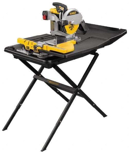 DeWALT - 10" Blade Diam, Tile Saw - 4,200 RPM, 34" Table Depth x 26" Table Width, 120 Volts, 15 Amps - Exact Tool & Supply