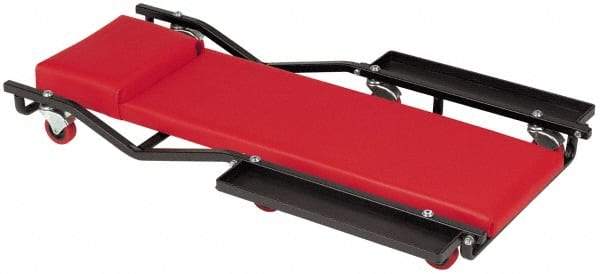 Whiteside - 320 Lb Capacity, 6 Wheel Creeper - Steel, 40" Long x 4-1/2" High x 17" Wide - Exact Tool & Supply