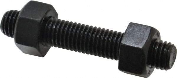 Value Collection - 5/8-11, 3-1/2" Long, Uncoated, Steel, Fully Threaded Stud with Nut - Grade B7, 5/8" Screw, 7B Class of Fit - Exact Tool & Supply
