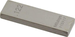 Mitutoyo - 0.122" Rectangular Steel Gage Block - Accuracy Grade 0, Includes Certificate of Inspection - Exact Tool & Supply