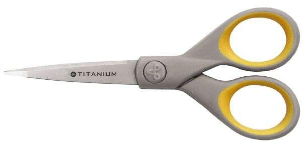 Clauss - 2" LOC, 5" OAL Titanium Standard Scissors - Ambidextrous, Straight Handle, For General Purpose Use - Exact Tool & Supply