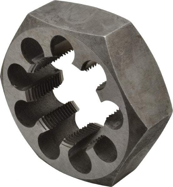 Interstate - 2-1/8 - 12 UNS Thread, 3-1/2" Hex, Right Hand Thread, Hex Rethreading Die - Carbon Steel, 1-1/4" Thick - Exact Tool & Supply