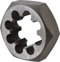 Interstate - 2-18 UNS Thread, 3-1/2" Hex, Right Hand Thread, Hex Rethreading Die - Carbon Steel, 1-1/4" Thick - Exact Tool & Supply