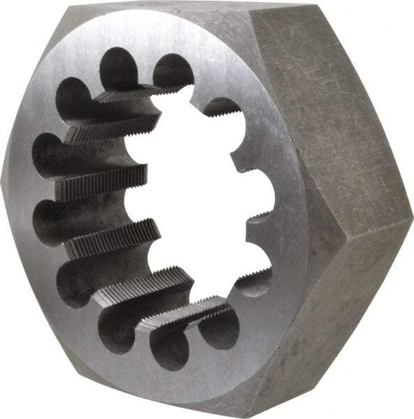 Interstate - 3-3/4 - 12 UNS Thread, 6" Hex, Right Hand Thread, Hex Rethreading Die - Carbon Steel, 2-1/4" Thick - Exact Tool & Supply