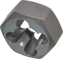 Interstate - 3/8-40 UNS Thread, 25/32" Hex, Right Hand Thread, Hex Rethreading Die - Carbon Steel, 3/8" Thick - Exact Tool & Supply