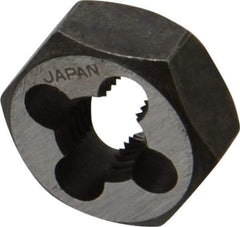 Interstate - 5/16-27 UNS Thread, 11/16" Hex, Right Hand Thread, Hex Rethreading Die - Carbon Steel, 5/16" Thick - Exact Tool & Supply