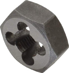 Interstate - 5/16-32 UNEF Thread, 11/16" Hex, Right Hand Thread, Hex Rethreading Die - Carbon Steel, 5/16" Thick - Exact Tool & Supply